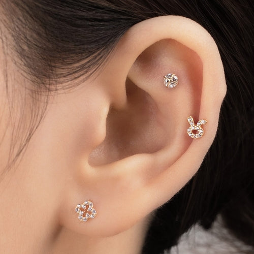 14K (58.5%) SOLID GOLD ROUND SPHERE PIERCING