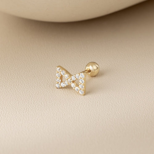 14K (58.5%) SOLID GOLD HOURGLASS PIERCING