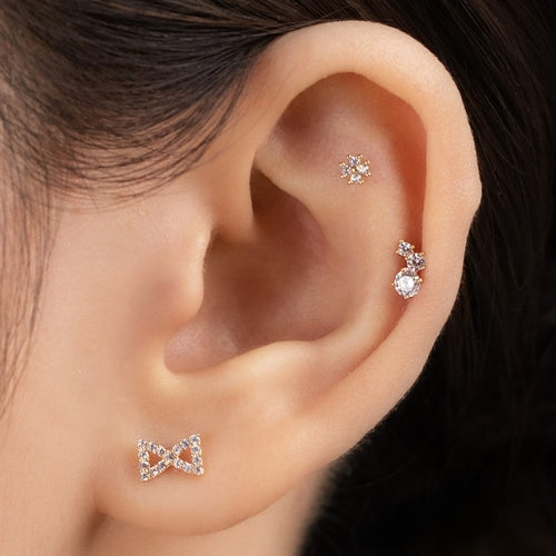 14K (58.5%) SOLID GOLD HOURGLASS PIERCING