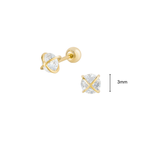 14K (58.5%) SOLID GOLD ROUND SPHERE PIERCING