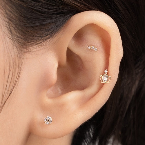 14K (58.5%) SOLID GOLD ROUND SPHERE PIERCING