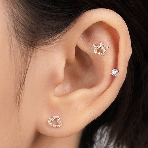 14K (58.5%) SOLID GOLD CROWNIE PIERCING